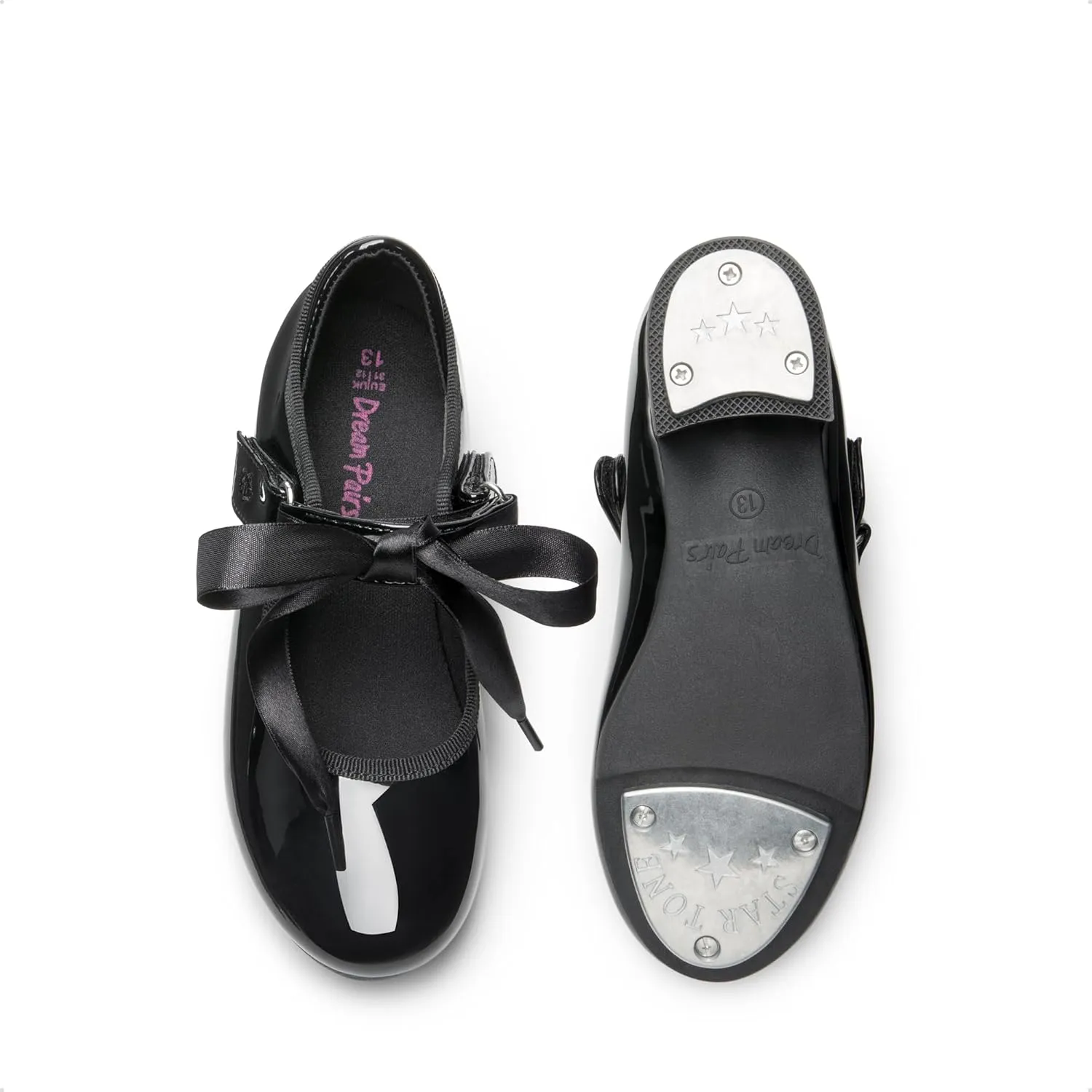 DREAM PAIRS Girls Tap Shoes Easy Strap Dance Shoes Girls Mary Jane Flats for Toddler/Little Kid/Big Kid