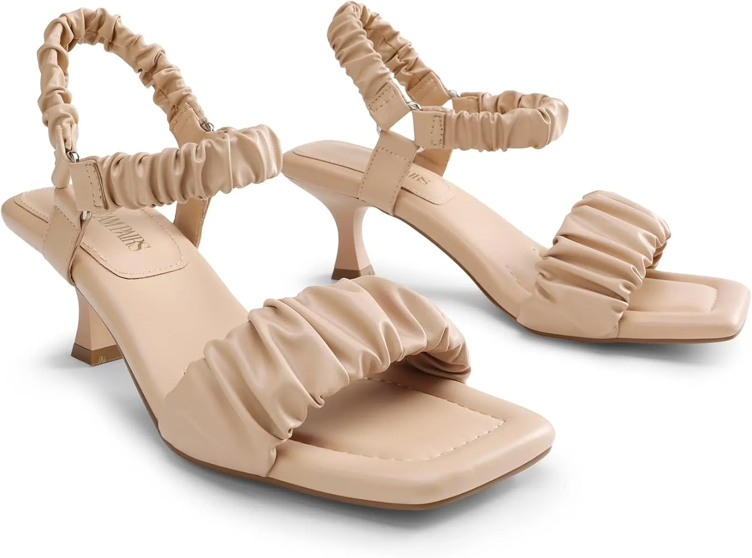 DREAM PAIRS Kitten Heels for Women Comfortable Low Heels Sandals Suqare Open Toe Cute Wedding Party Evening Prom Dance Strap Dress Pump Sandals Shoes