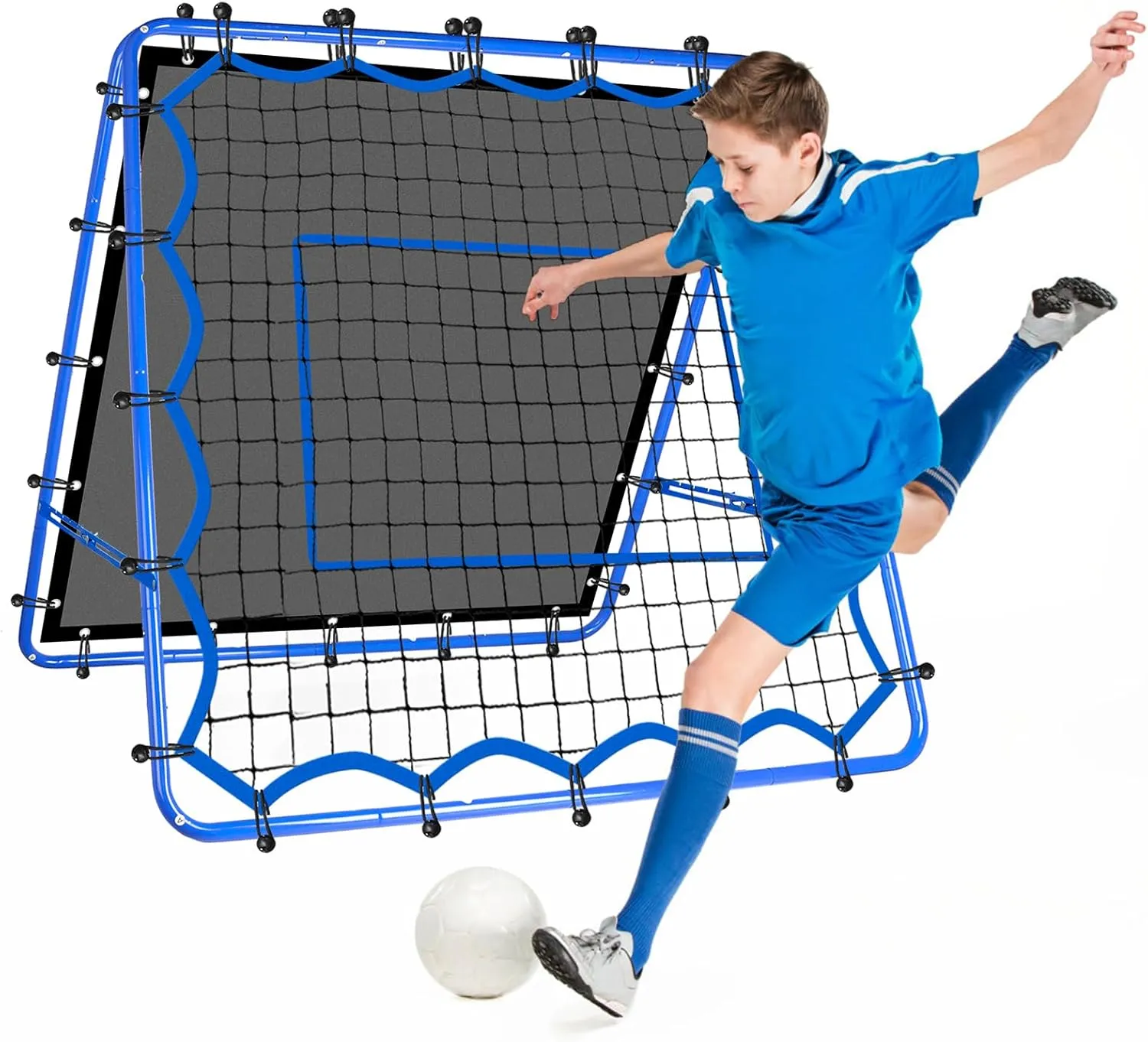 Dual-Sided Soccer Rebounder Net, Fast & Slow Rebound Speed Training for Control, Passing Practice, Easy Setup Baseball/Volleyball Rbounder Gifts Aids & Equipment for Kids,Teens & Adults