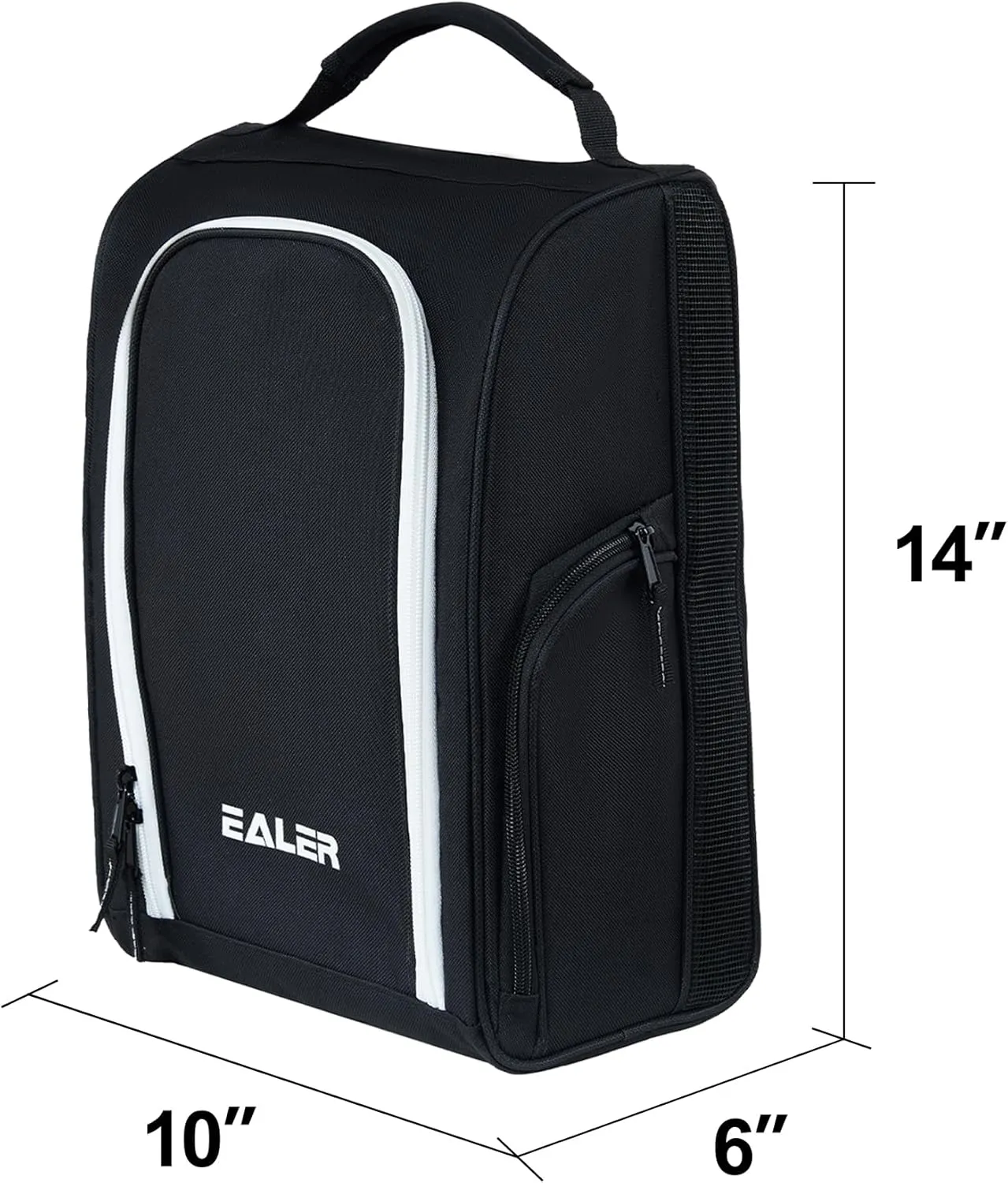 EALER GSB100 Golf Shoe Bag, Zippered Shoes Carrier Bags with Ventilation & Double Outside Pocket for Golf Balls, Socks, Tees, Valuables and Other Accessories