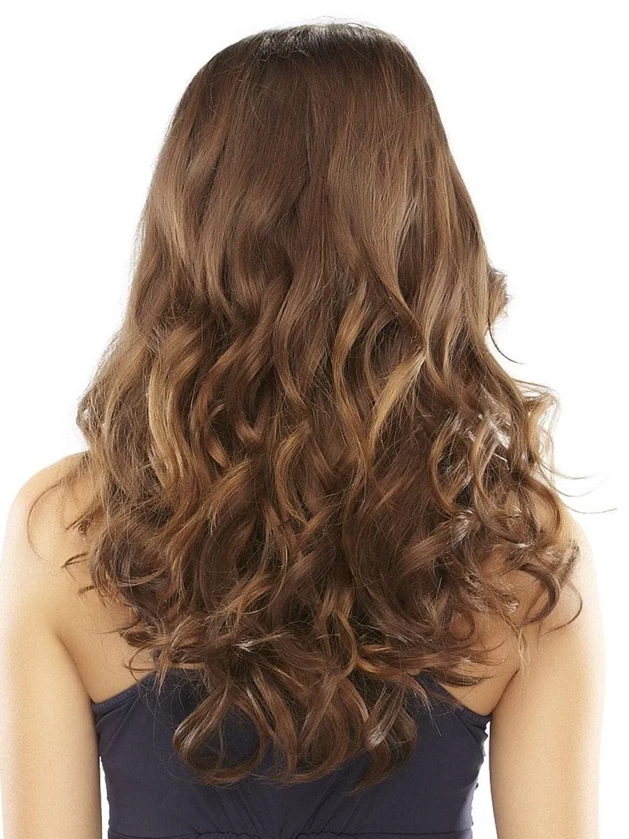Easihair 16" EasiXtend Color 10H24B English Toffee - Professional Hair Extensions Hairpieces Human Hair 8 Pieces Easy Clip In Heat Friendly Womens Long Added Volume Bundle Hairloss Booklet