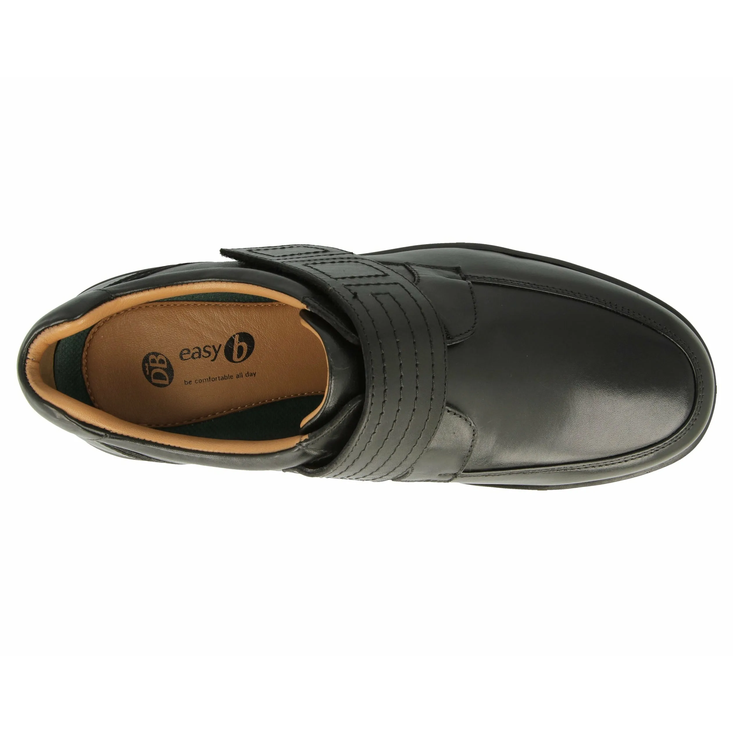 Easy B Bahamas - Men's Wide Fit Velcro Shoe in Black
