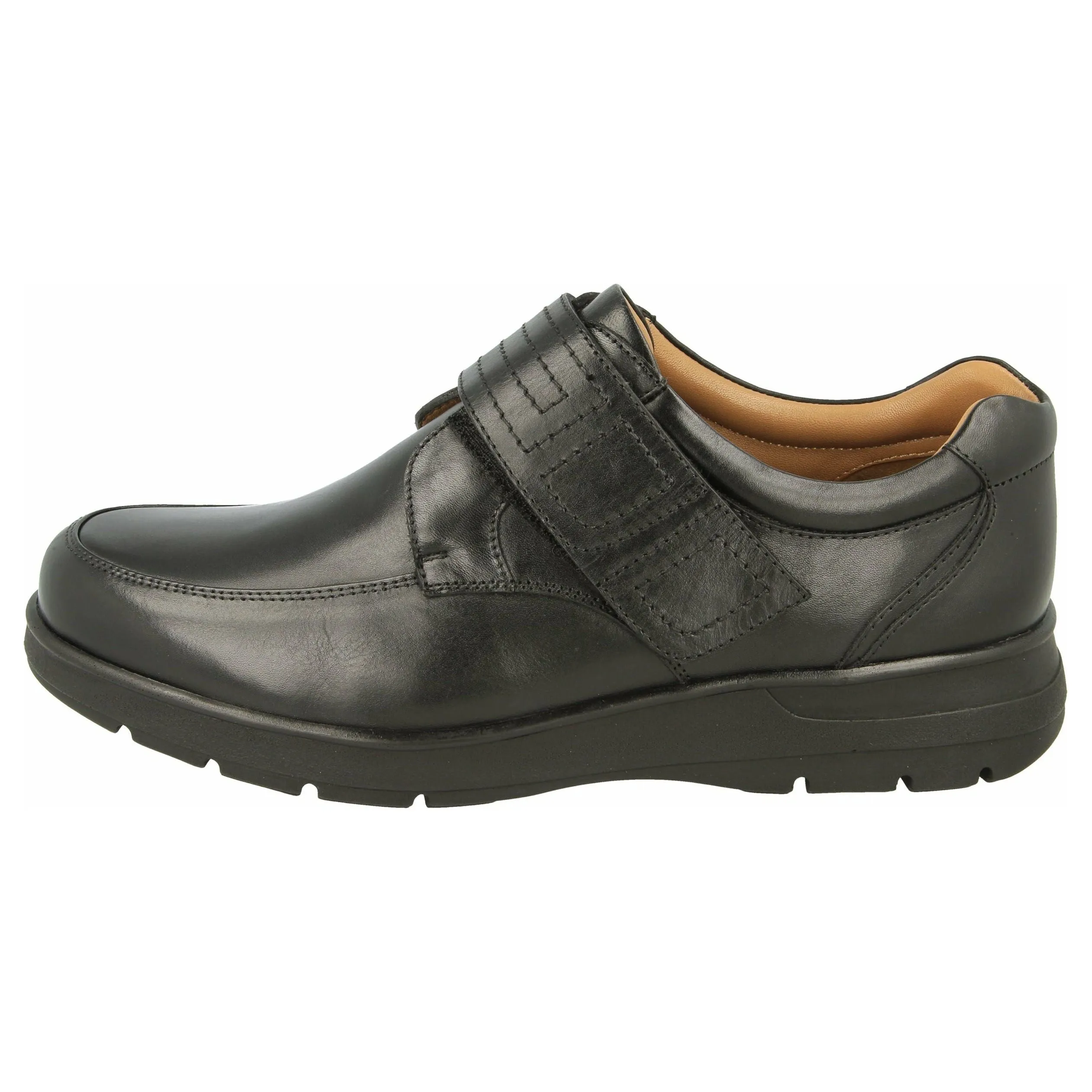 Easy B Bahamas - Men's Wide Fit Velcro Shoe in Black
