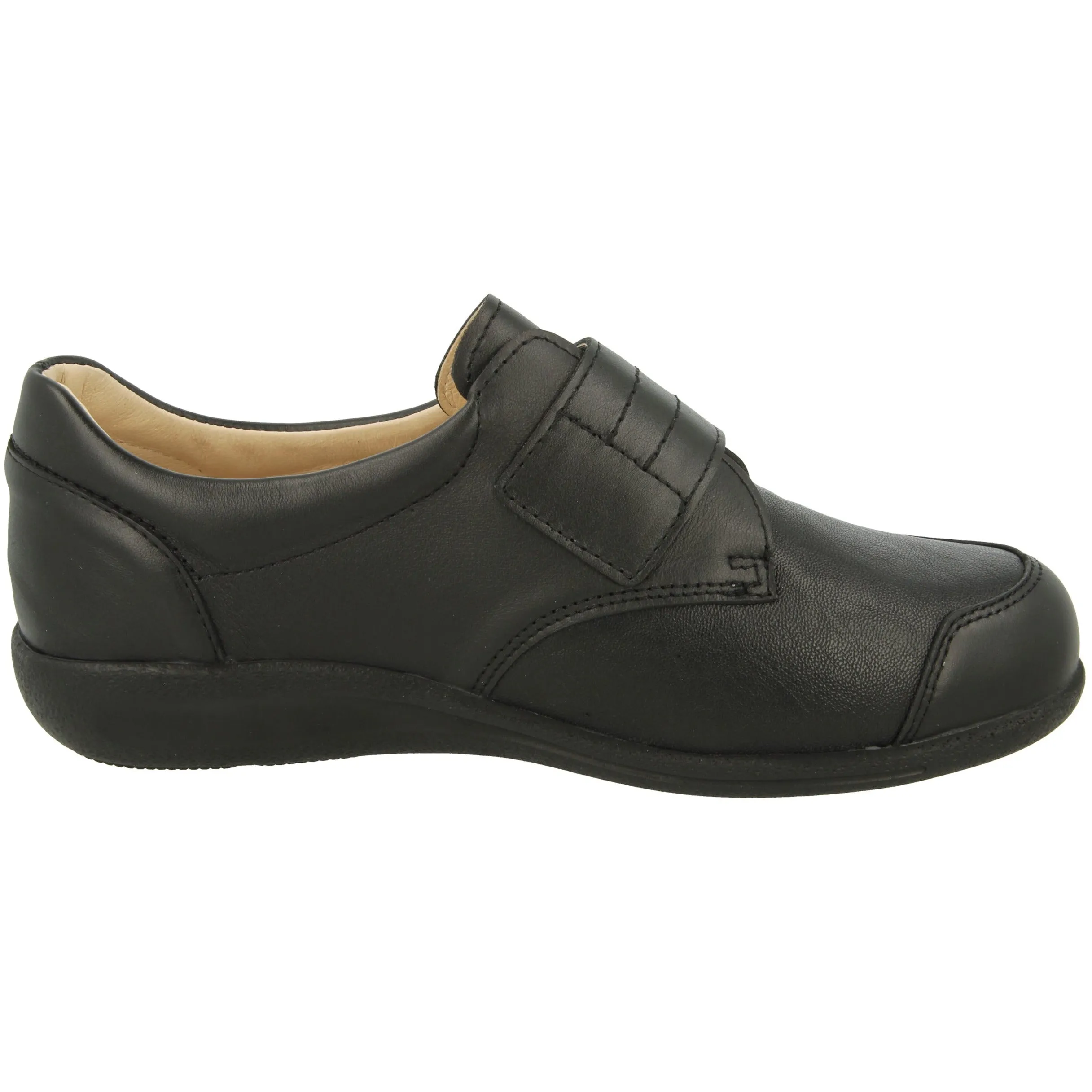 Easy B Royston - Ladies Wide Fit Velcro Shoe in Black 2V