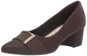 Easy Street Women's Cariel Dress Shoe Pump, Brown Matte/Brown Croco, 8