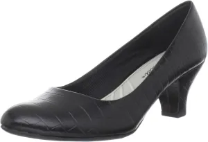 Easy Street Women's Fabulous Pump,Black Croco,6 WW US