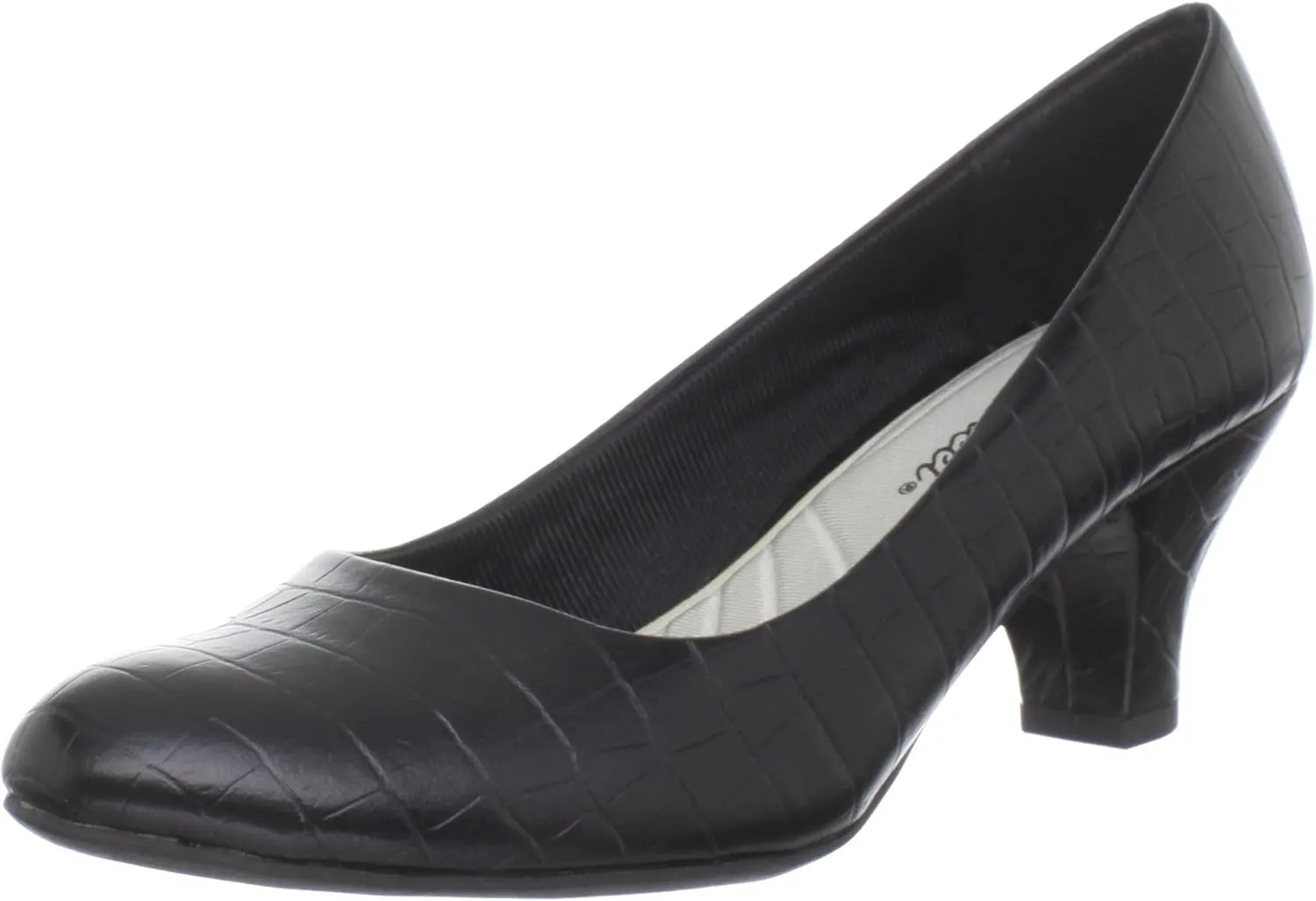 Easy Street Women's Fabulous Pump,Black Croco,6 WW US
