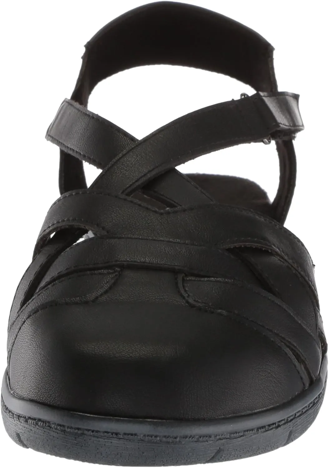 Easy Street Womens Garrett Faux Leather Strappy Flat Sandals