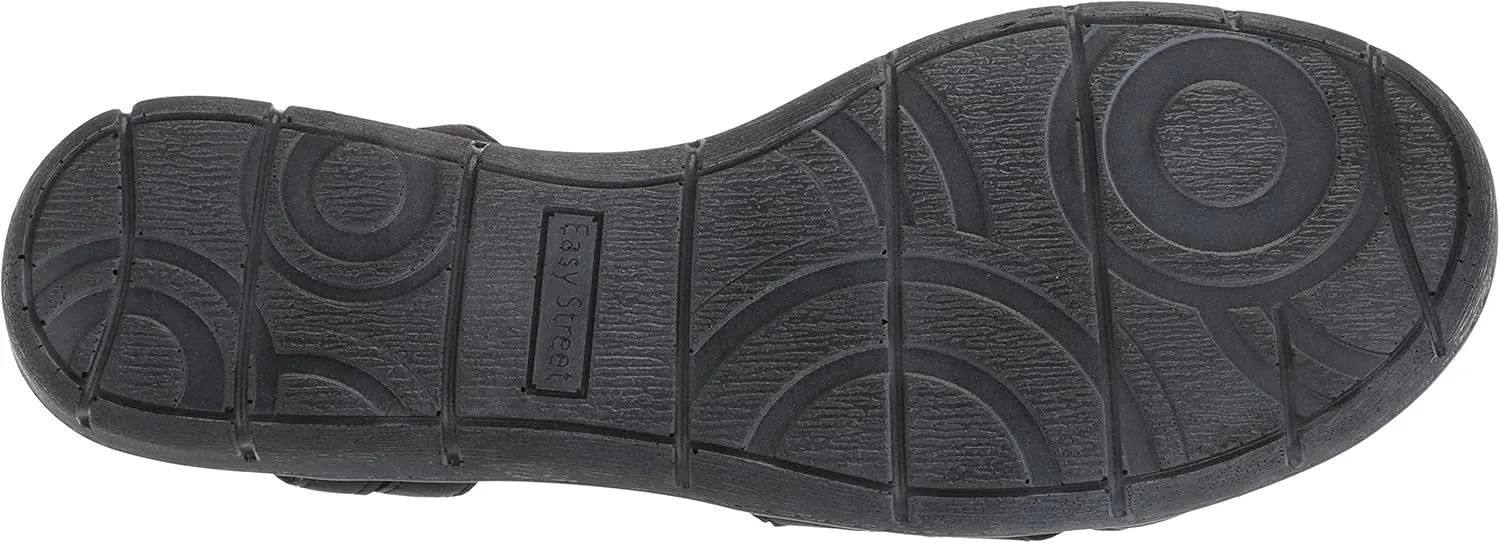 Easy Street Womens Garrett Faux Leather Strappy Flat Sandals