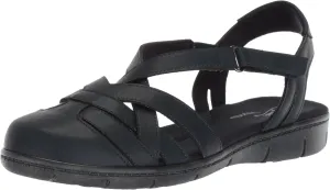 Easy Street Womens Garrett Faux Leather Strappy Flat Sandals