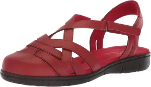 Easy Street Womens Garrett Faux Leather Strappy Flat Sandals