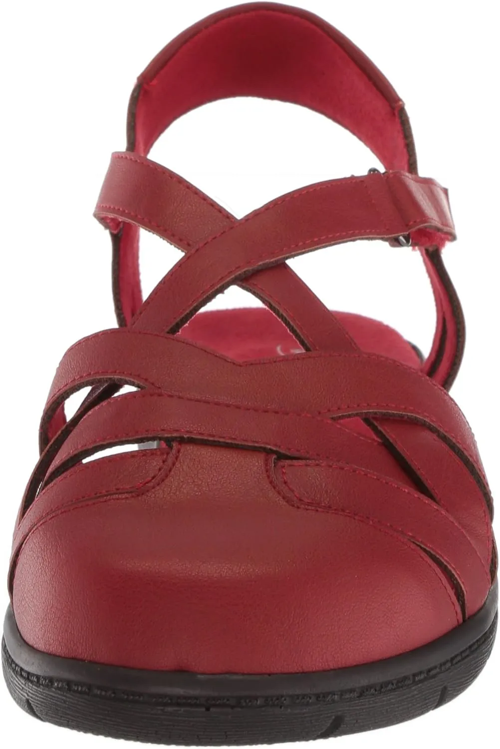 Easy Street Womens Garrett Faux Leather Strappy Flat Sandals