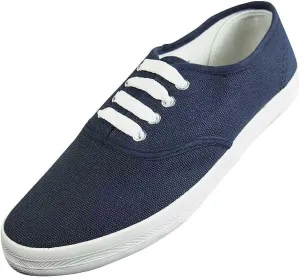 Easy USA - Womens Canvas Lace Up Shoe with Padded Insole