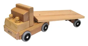 ECR4Kids Flat Bed Solid Hardwood Transportation Vehicle Toy