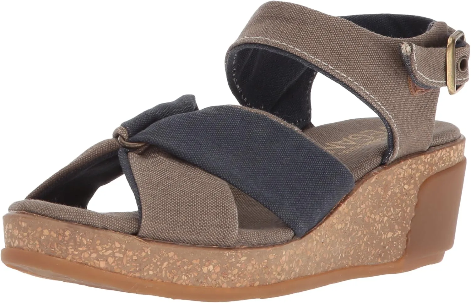El Naturalista Women's N5007t Seaweed Canvas Black/Leaves Wedge Sandal, 6 AU