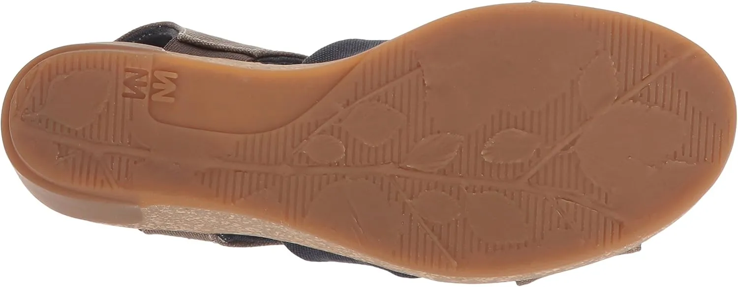 El Naturalista Women's N5007t Seaweed Canvas Black/Leaves Wedge Sandal, 6 AU