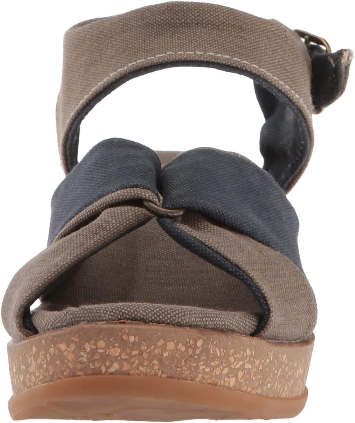 El Naturalista Women's N5007t Seaweed Canvas Black/Leaves Wedge Sandal, 6 AU