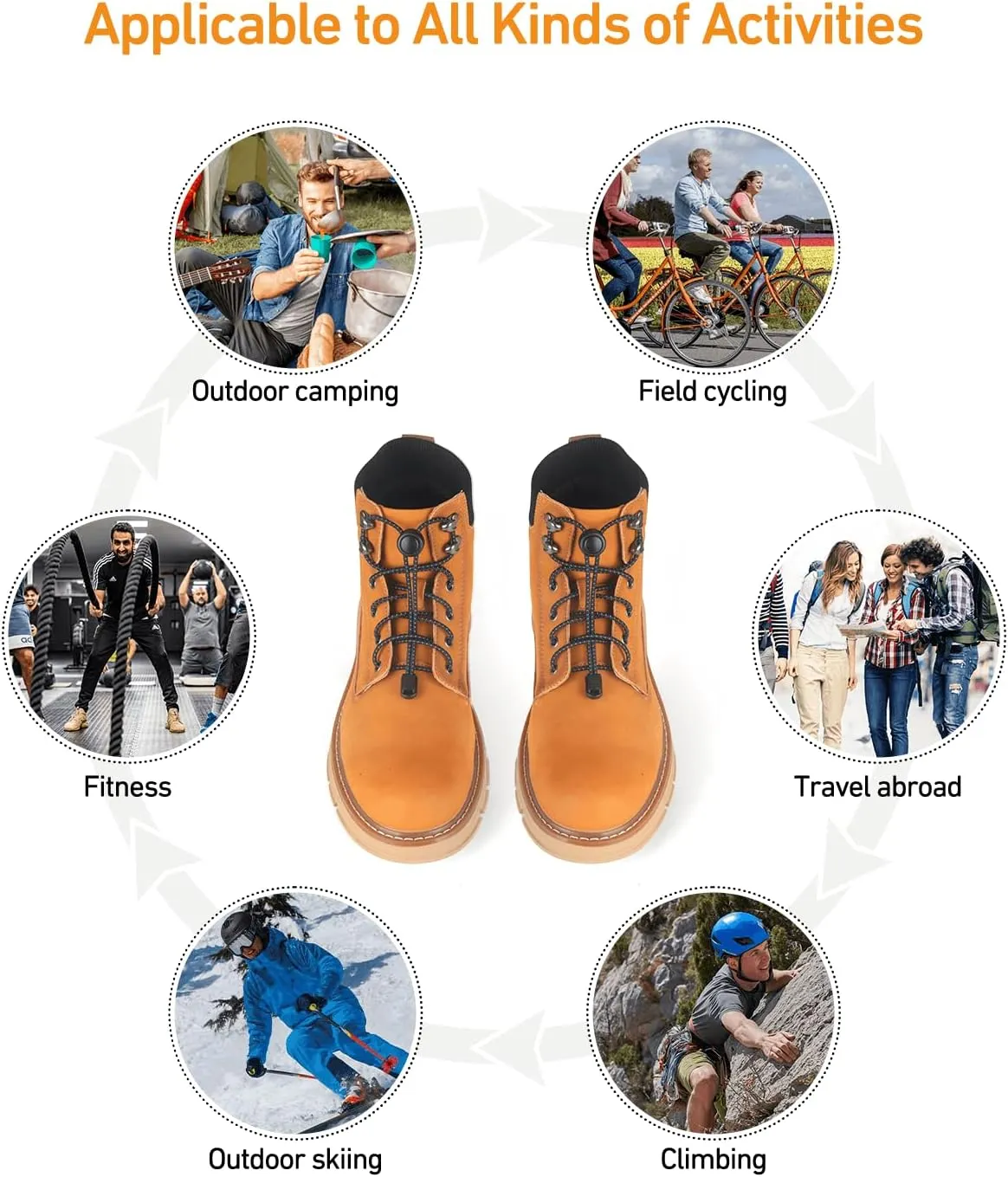 Elastic No Tie Shoe Laces - Tieless Shoelaces for Adults and Kids - 4 Pairs, Heavy Duty Shoe Strings for Sneakers
