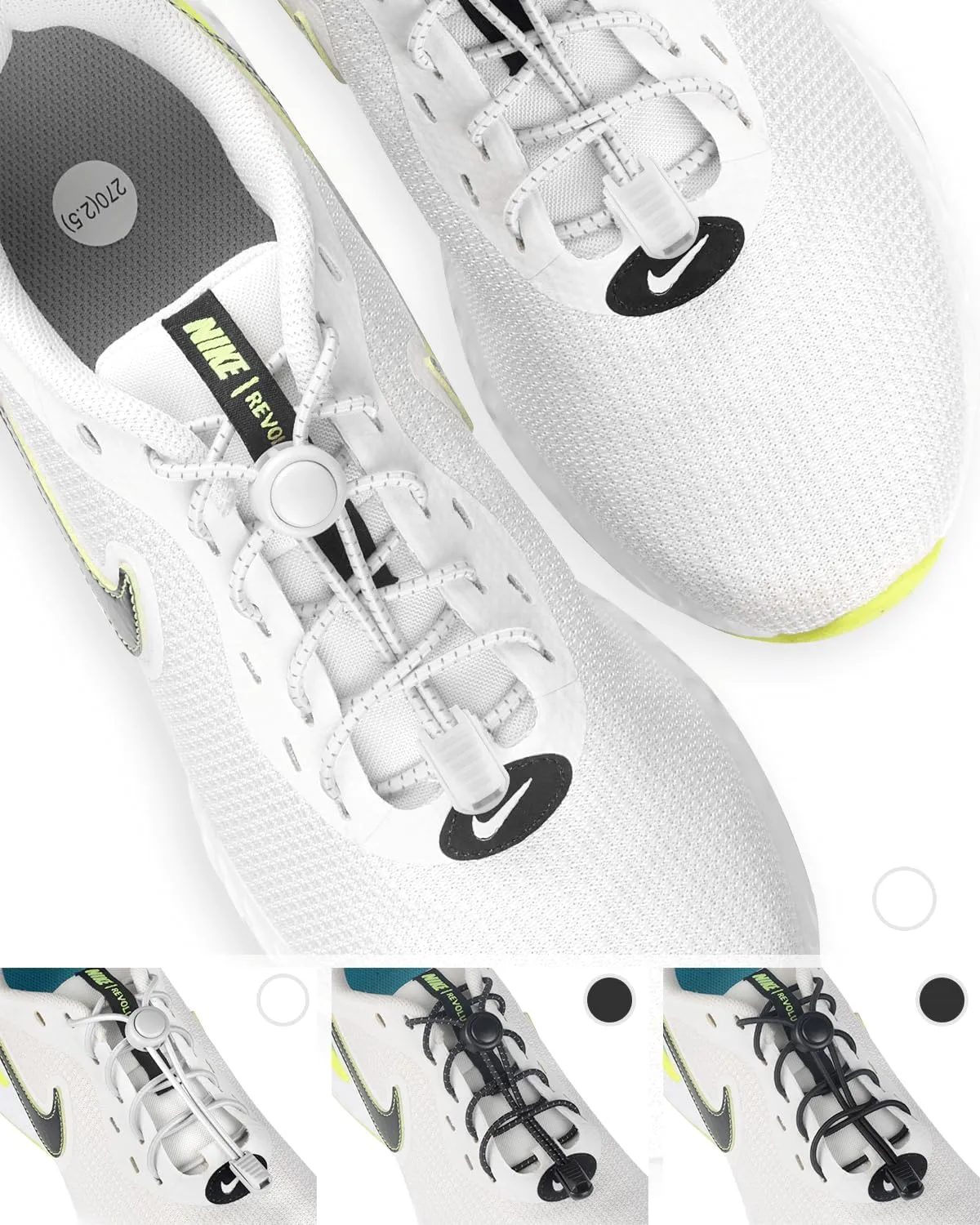 Elastic No Tie Shoe Laces - Tieless Shoelaces for Adults and Kids - 4 Pairs, Heavy Duty Shoe Strings for Sneakers