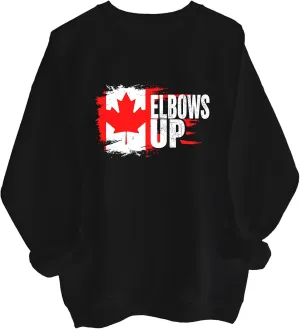 Elbows Up Canada Sweatshirt, Elbows Up Shirt Long Sleeve, Funny Hockey Canada Flag Sweatshirt
