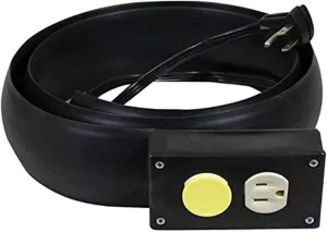 Electriduct Lay Flat Electrical Power Extension Cord Cover Cable Protector - 12FT - Black