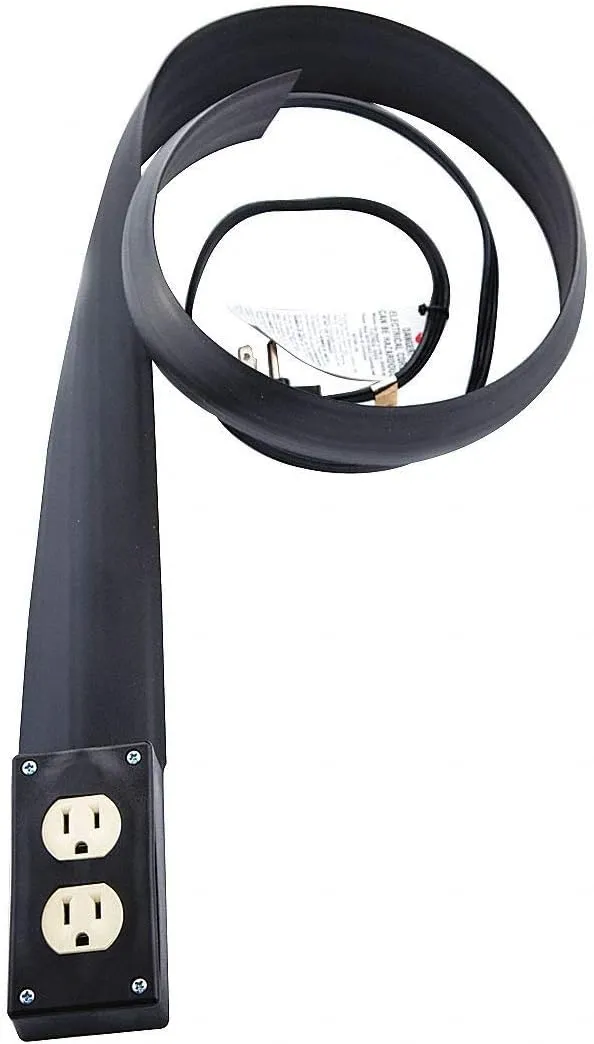 Electriduct Lay Flat Electrical Power Extension Cord Cover Cable Protector - 12FT - Black