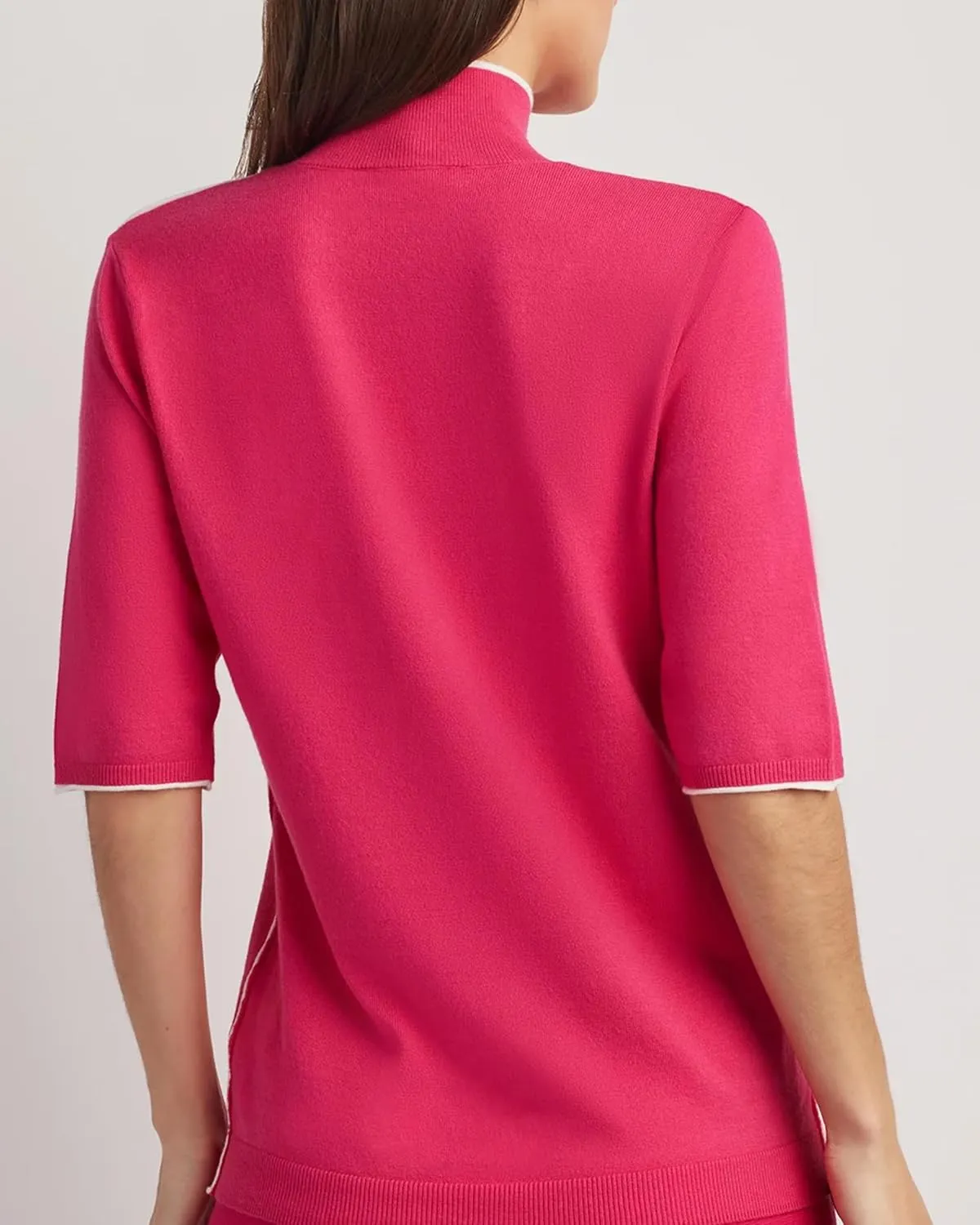 ELLEN TRACY Women's Mock Neck Sweater, Carlee Elbow Sleeve Turtleneck Pullover Shirt Top