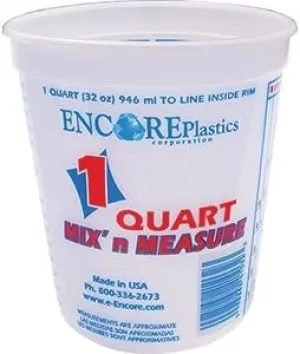 ENCORE 41032 QT MIX N MEA PLUS RATIOS CONTAINER - 1 QUART (32 Oz