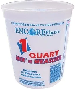 ENCORE 41032 QT MIX N MEA PLUS RATIOS CONTAINER - 1 QUART (32 Oz