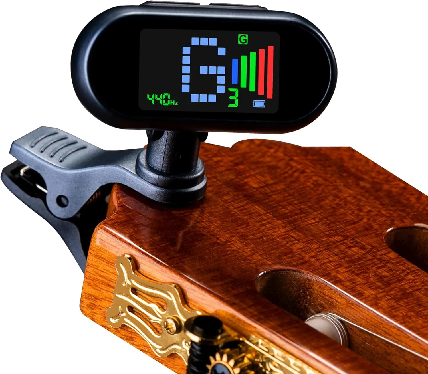 ENO MUSIC Rechargeable Clip-on Tuner for Guitar Bass