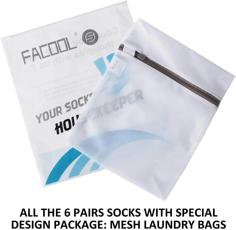 Facool Non-Binding Top Diabetic Socks, Men Women Comfort Smooth Seamless Toe Sensitivity Wide Medical Crew Mid-Calf Socks for Edema,Diabetes,Neuropathy,Circulation,Swelling, 6 Pairs Beige X-Large