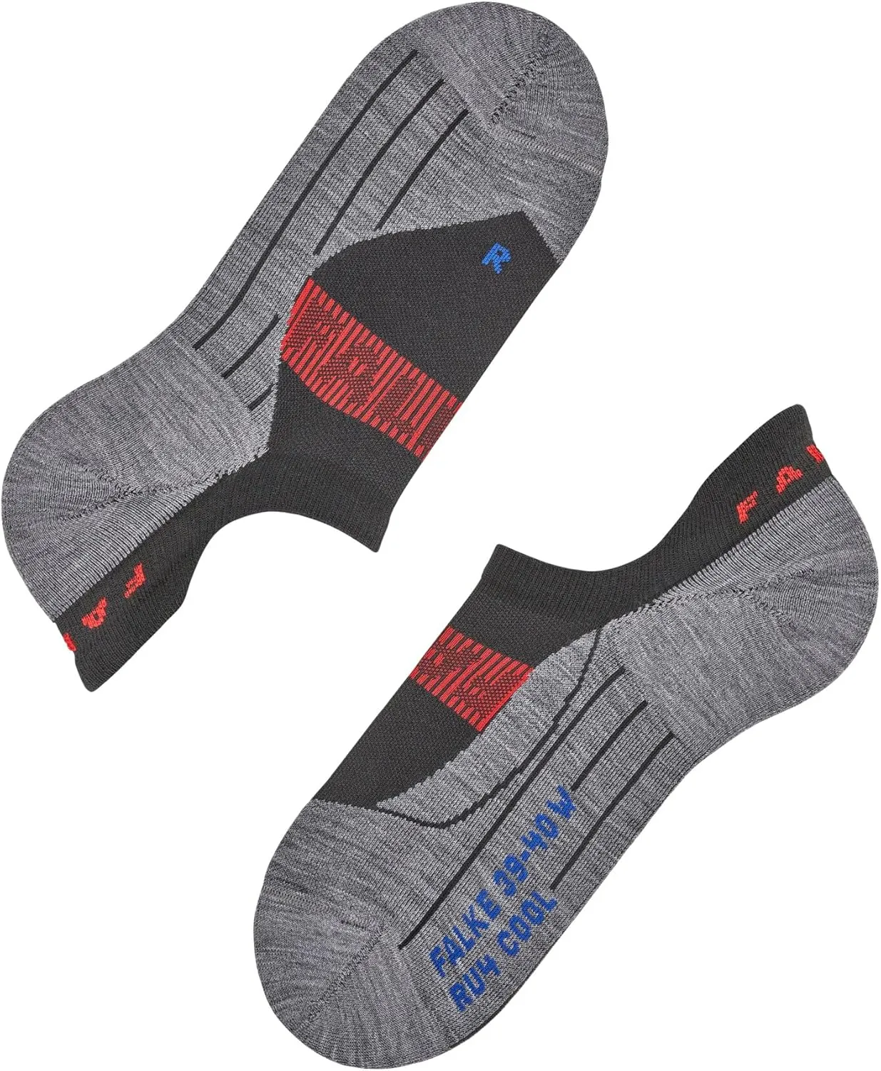 FALKE Men's RU4 Endurance Cool Invisible Running Socks, No Show, Medium Cushion, Breathable Quick Dry
