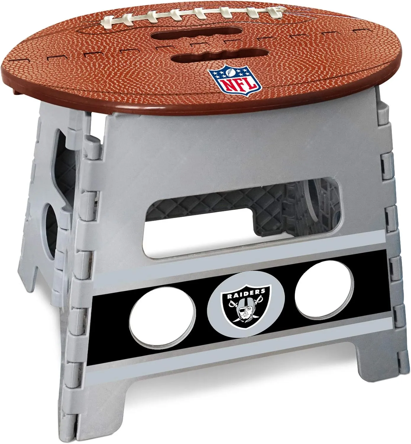 FANMATS 24446 Las Vegas Raiders Folding Step Stool - 13in. Rise