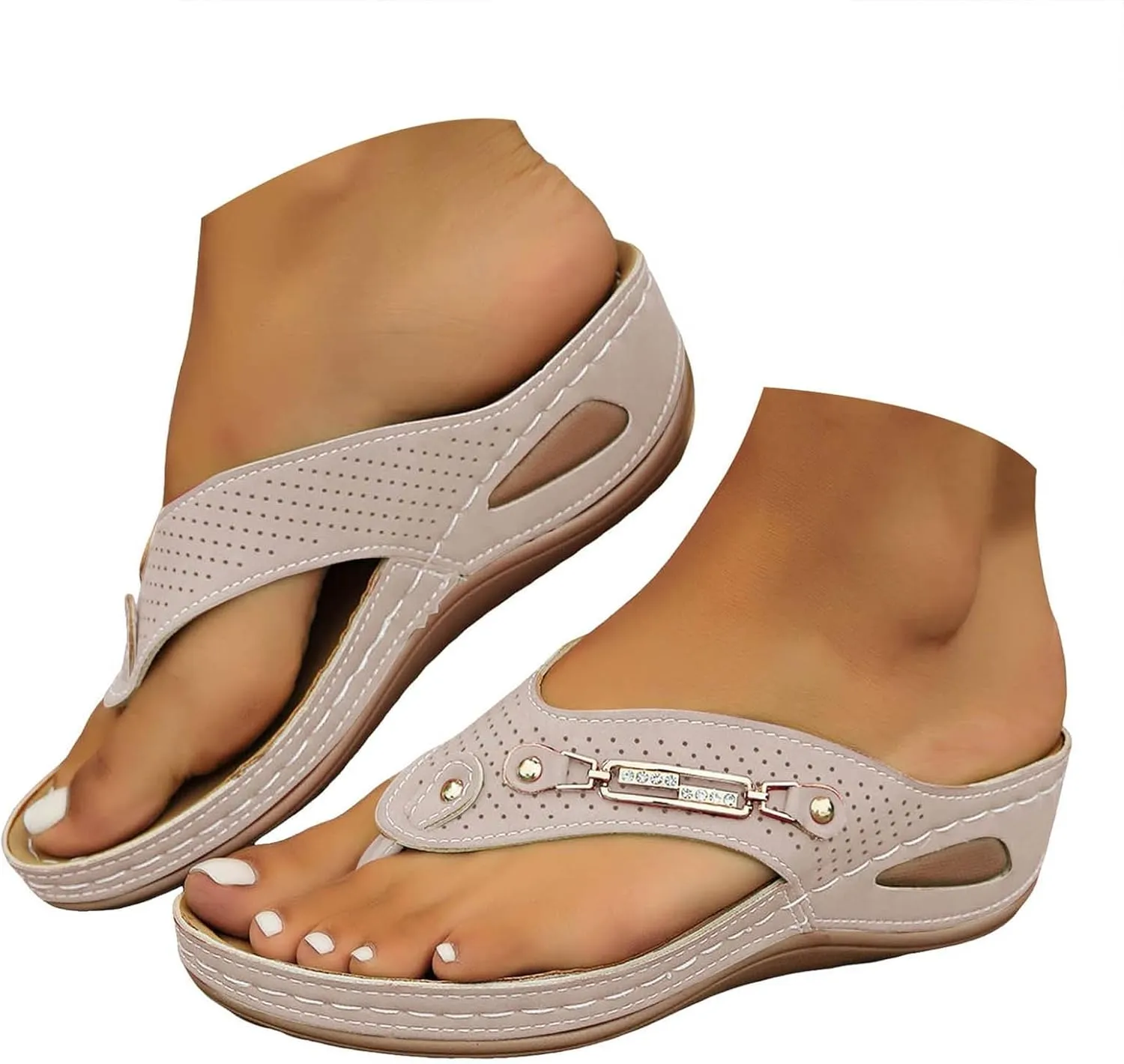 Fashion Mesh Breathable Sandals 2025 New, Chain Clip Toe Orthopedic Sandals Women Summer Dressy Casual Comfy Beach Slides