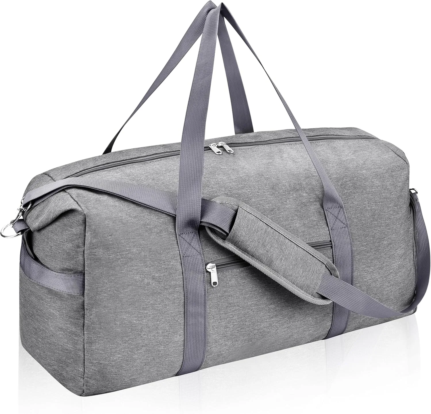 Felipe Varela Carry on luaggage 22x14x9 Airlines Approved, Foldable Carry on Bag Travel Duffel Bags Small Overnight weekender Gym Duffle Bag with Wet Pocket for Women Men (Grey, 40L)