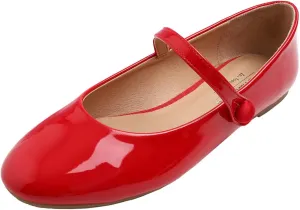 FEVERSOLE Women's Mary Jane Fashion Round Toe Easy Buckle Slip On Flats