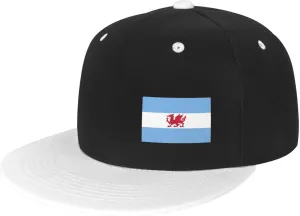 Flag of The Welsh Colony in Patagonia Snapback Hats for Men Women Hat Baseball Cap Flat Bill Visor White Hat