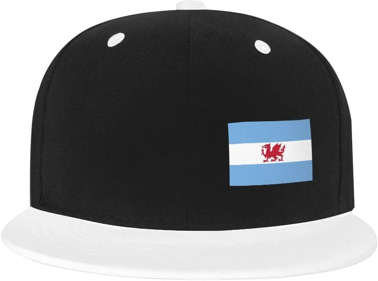 Flag of The Welsh Colony in Patagonia Snapback Hats for Men Women Hat Baseball Cap Flat Bill Visor White Hat
