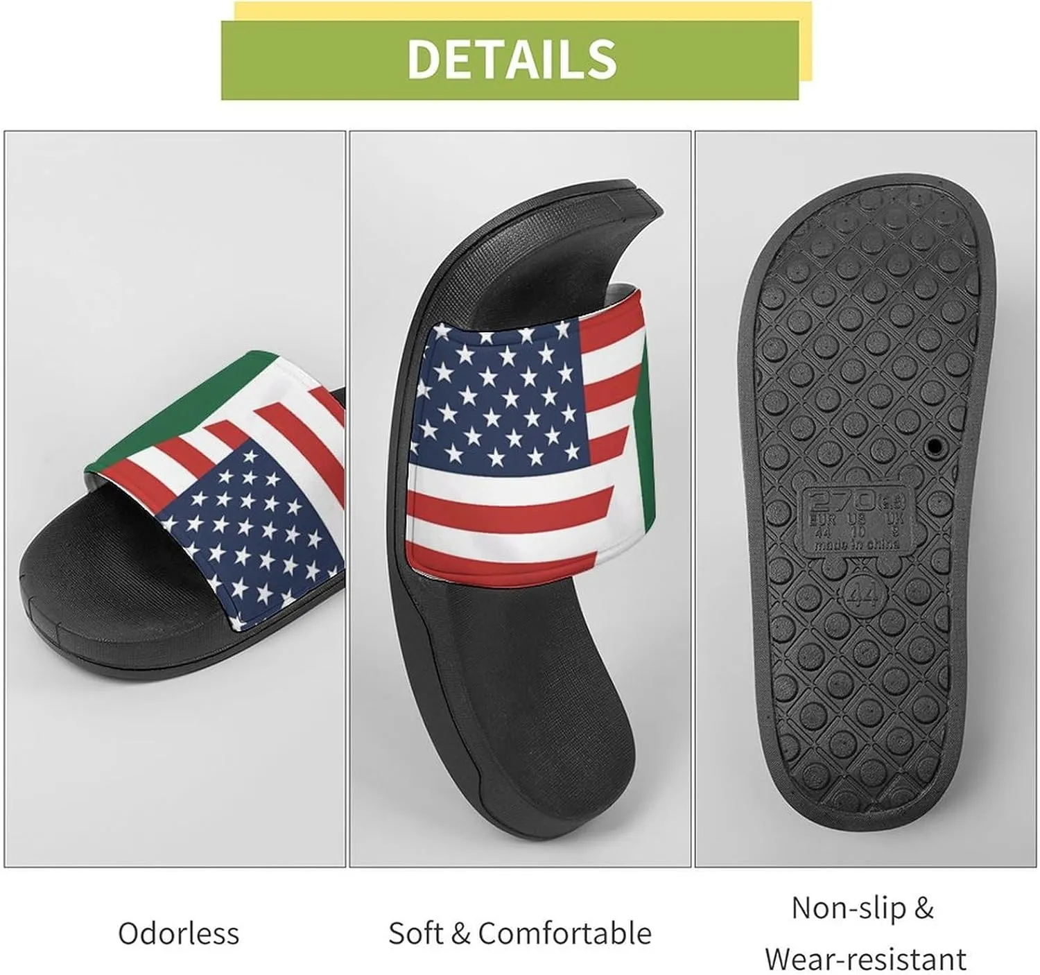 Flag of U.S. Pakistan Flag House Sandals Non-Slip Bathroom Slippers Beach Summer Shoes for Men Women