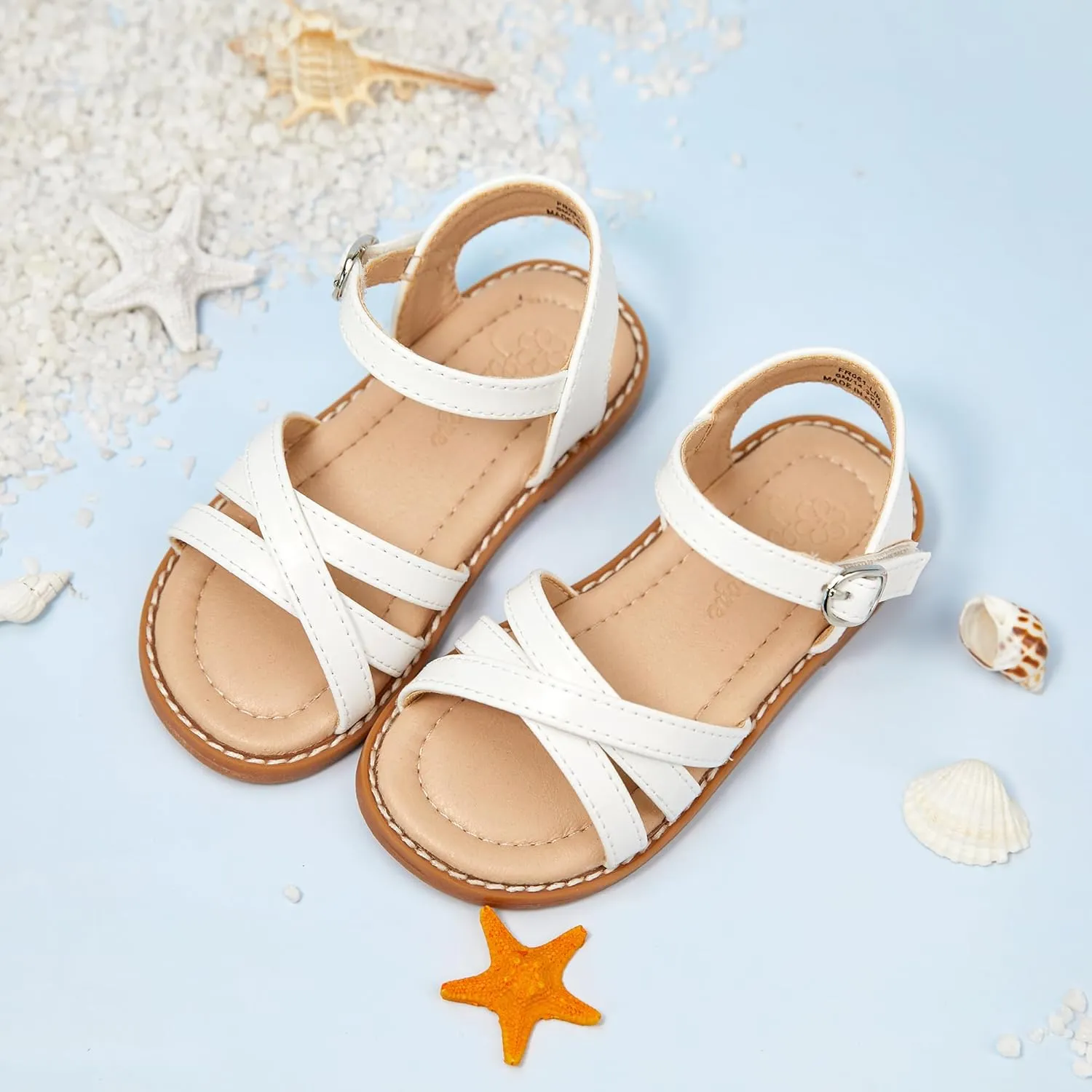 Flaryzone Toddler Little Girls Glitter Flower Open-Toe Flat Dress Sandals Summer Shoes