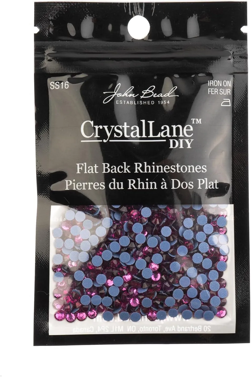 Flat Back Hotfix Rhinestones, ss16 (4mm), Fuchsia 1440pcs