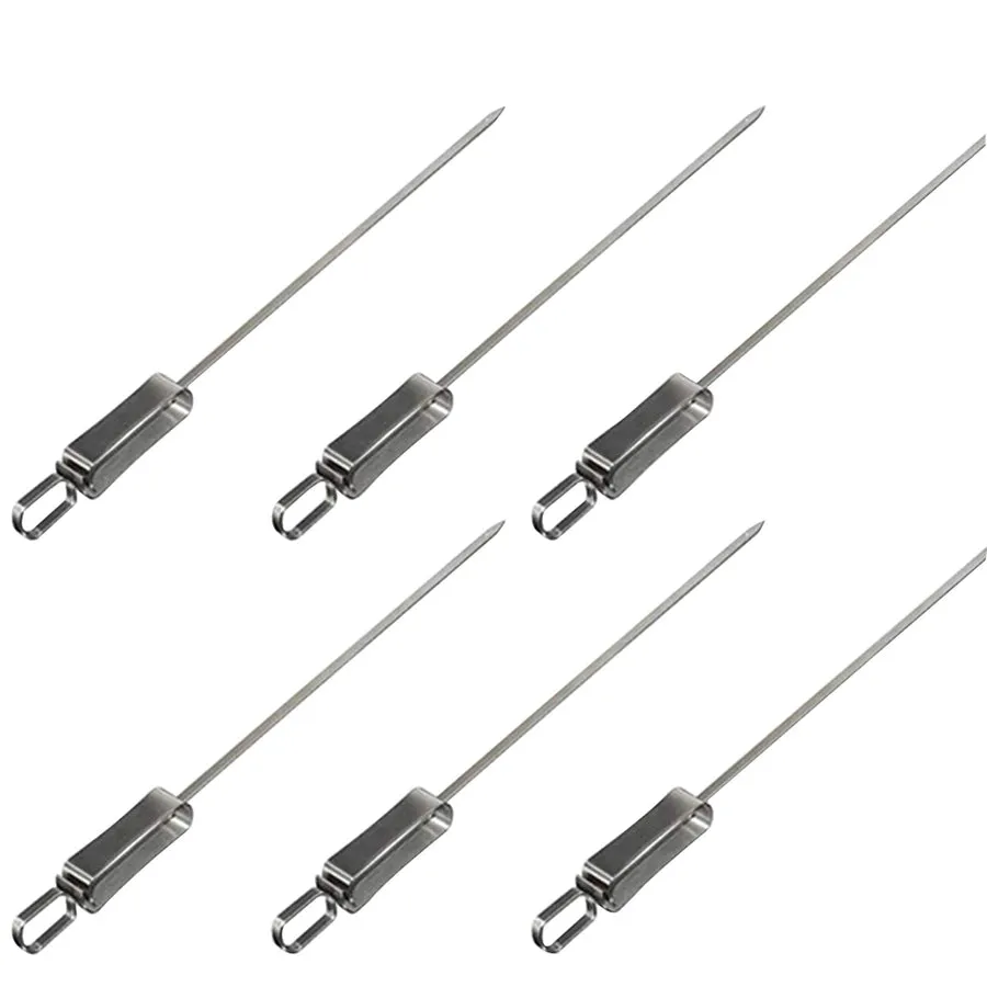 Flat BBQ Kebab Skewers with Easy Sliding Handle