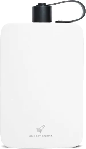 Flat Water Bottle | Stainless Steel 17oz Flask | Minimalistic Design for Easy Portability | BPA-Free, Leak-Proof | Perfect for Travel, Gym, and Everyday Use (White)