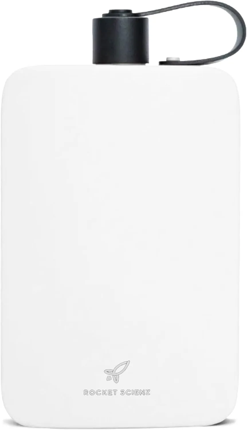 Flat Water Bottle | Stainless Steel 17oz Flask | Minimalistic Design for Easy Portability | BPA-Free, Leak-Proof | Perfect for Travel, Gym, and Everyday Use (White)