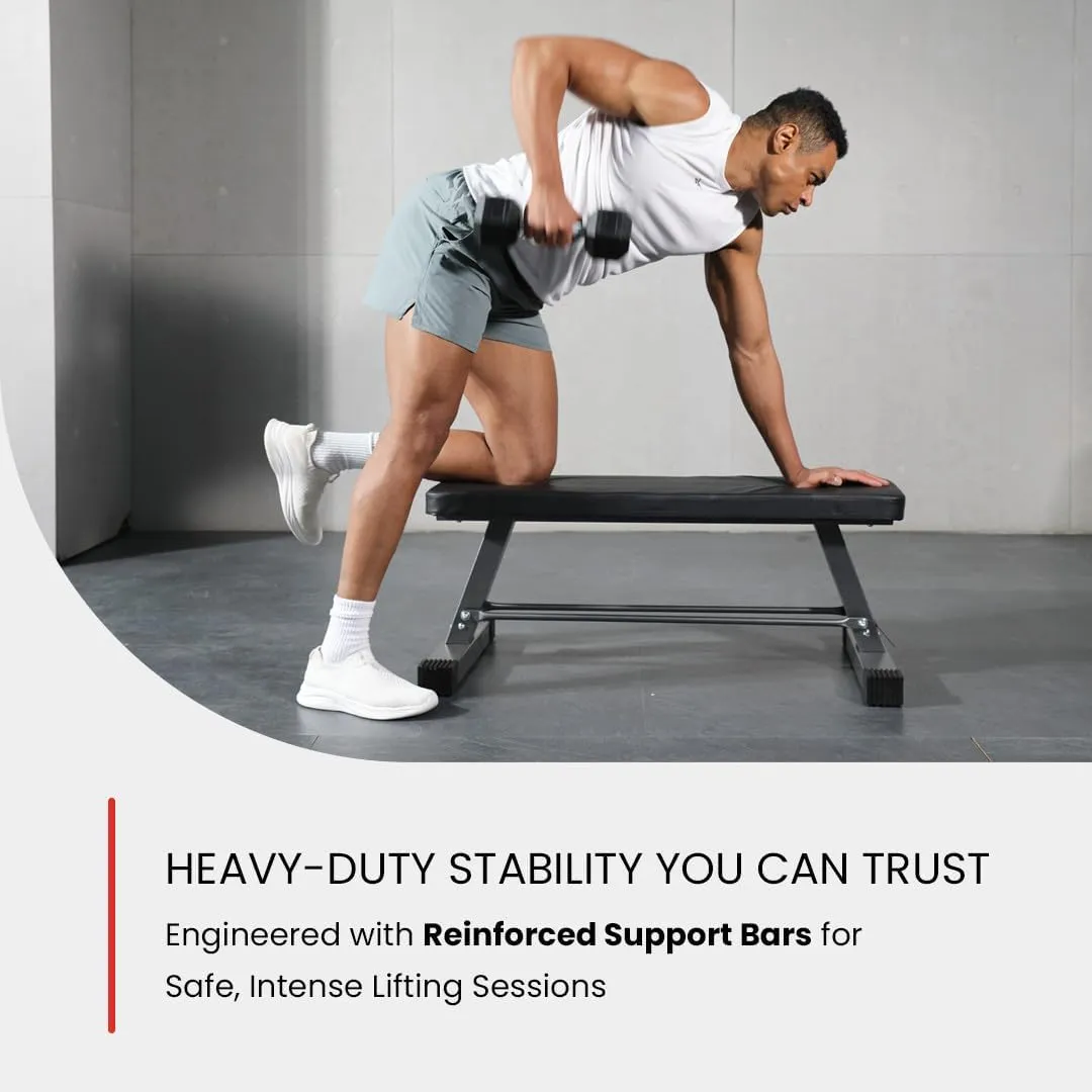 Flat Weight Bench for Your Home Gym – Heavy Duty Workout Bench for Bench Press and Strength Training Exercise – Compact Weight Benches Designed for Home Use