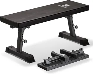 Flat Weight Bench - Heavy Duty Foldable Workout Bench for Home Gym, 1300lb Capacity Adjustable Strength Training Bench Press for Ab and Full Body Exercises, Sturdy and Easy to Fold