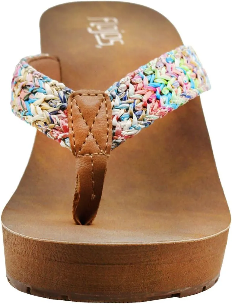 Flojos Women's Flip Flop Wedge Sandal