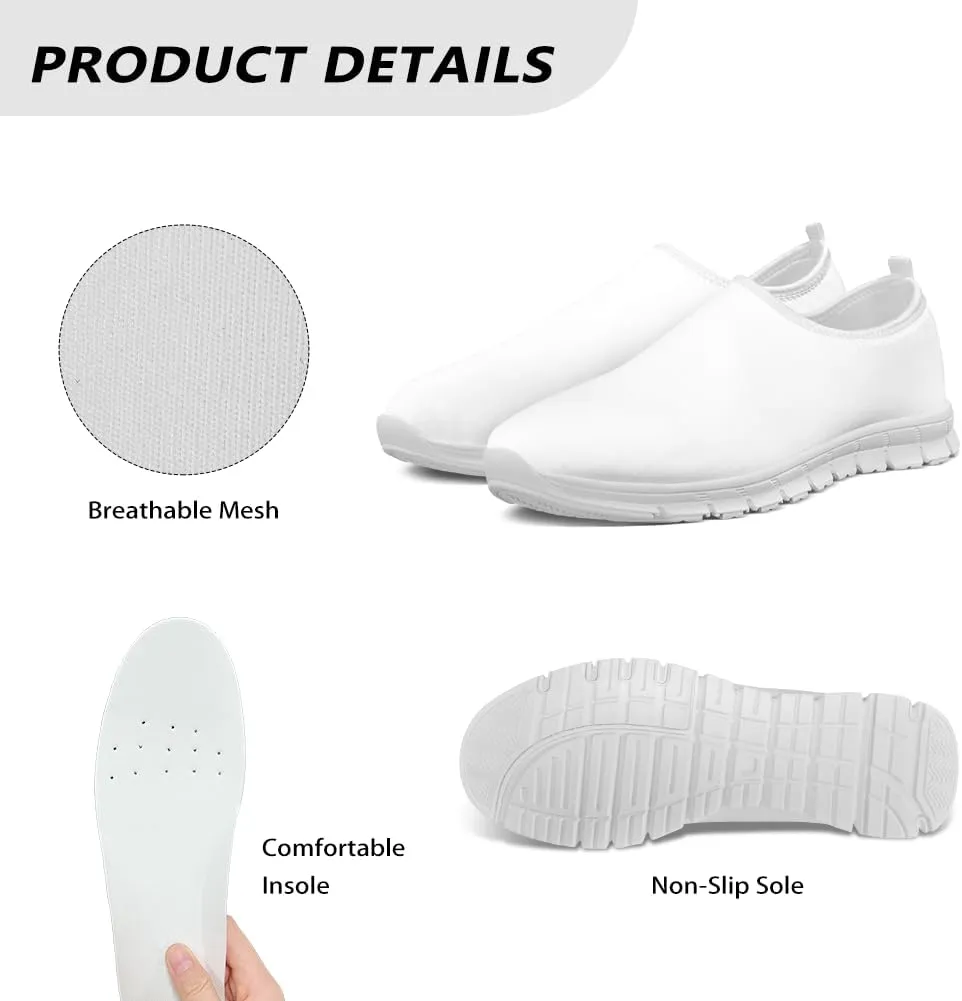 Flowers Casual House Shoes Breathable Mesh Sneakers for Women Comfort Soft Anti-Slip Shock Absorption EVA Sole Hiking Shoes for Outdoor Size 5.5-11.5 Black Sole