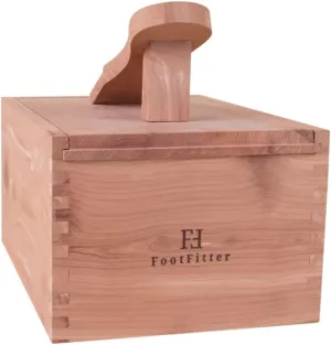 FootFitter Cedar Wood Storage Box & Shoe Valet – Shoe Care Storage Box Made From USA Grown Cedar