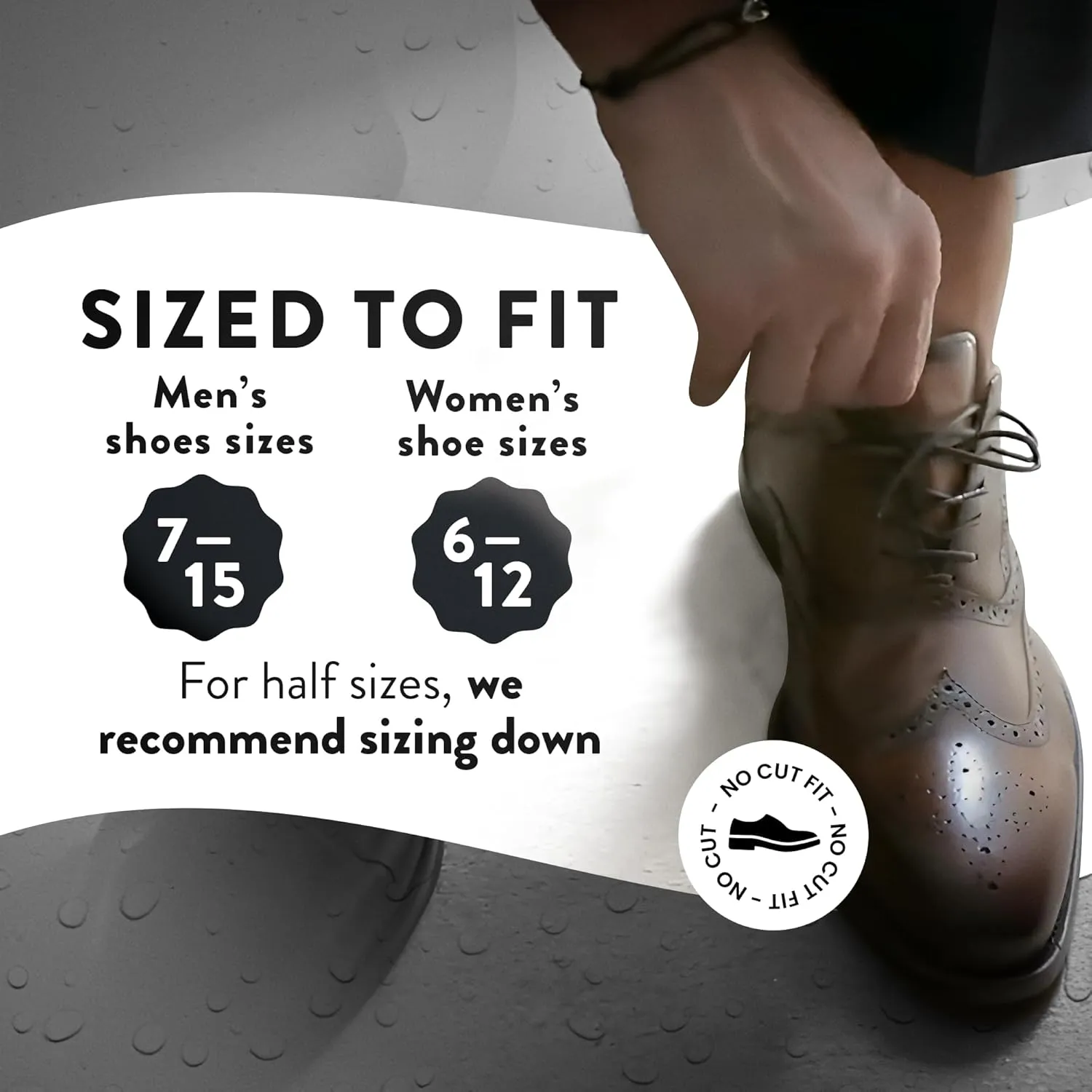 FOOTPALM Disposable Shoe Liner for Sweaty Feet Pre-Cut No Show Sock Insert for Women & Men Moisture Wick No Slip No Stink Barefoot Shoe Insert Ultra Thin Shoe Insole 20 Pairs (US M15)
